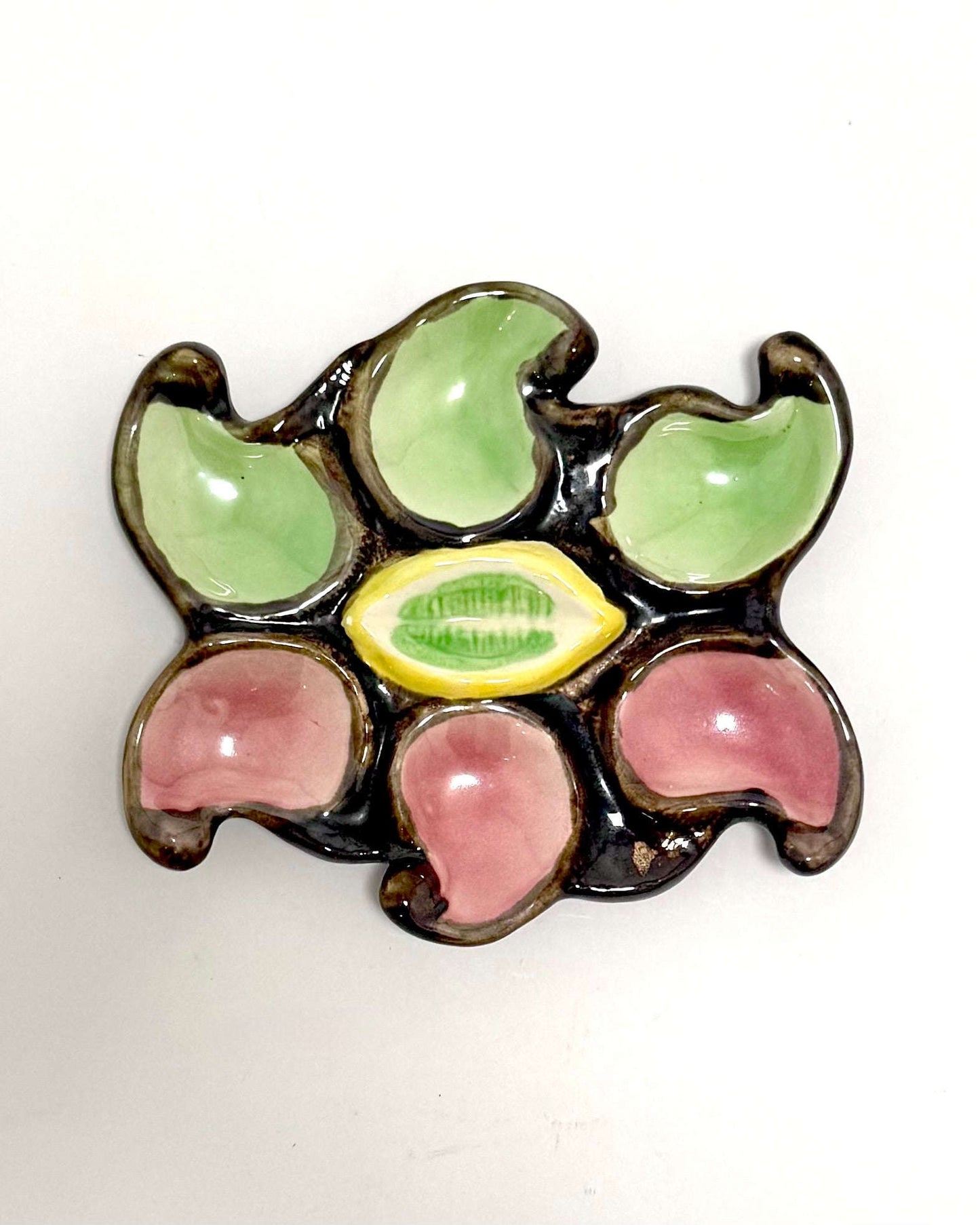 Rare. 1950s Vallauris Majolica Oyster Plate East Wing Studio