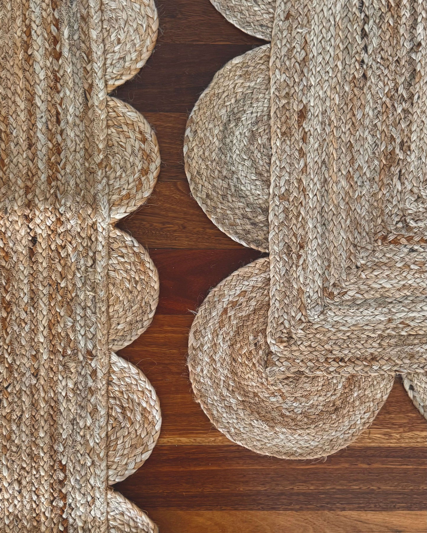 Natural Jute Scalloped Runner Rug (2x10) East Wing Studio