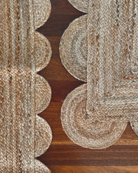 Large Natural Jute Scalloped Rug (8x10)