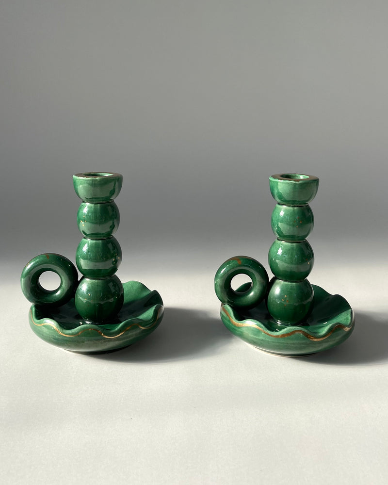 1930s Ceramic Candle Holder (Pair)