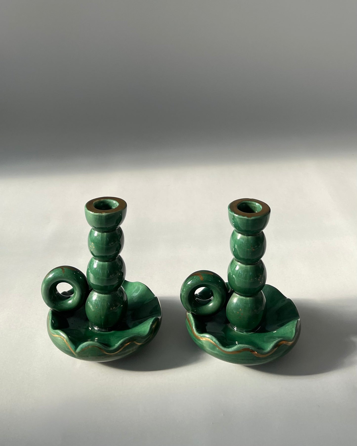 1930s Ceramic Candle Holder (Pair)