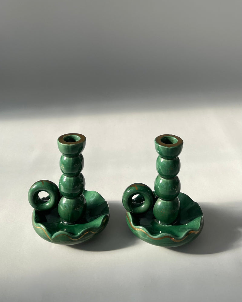 1930s Ceramic Candle Holder (Pair)