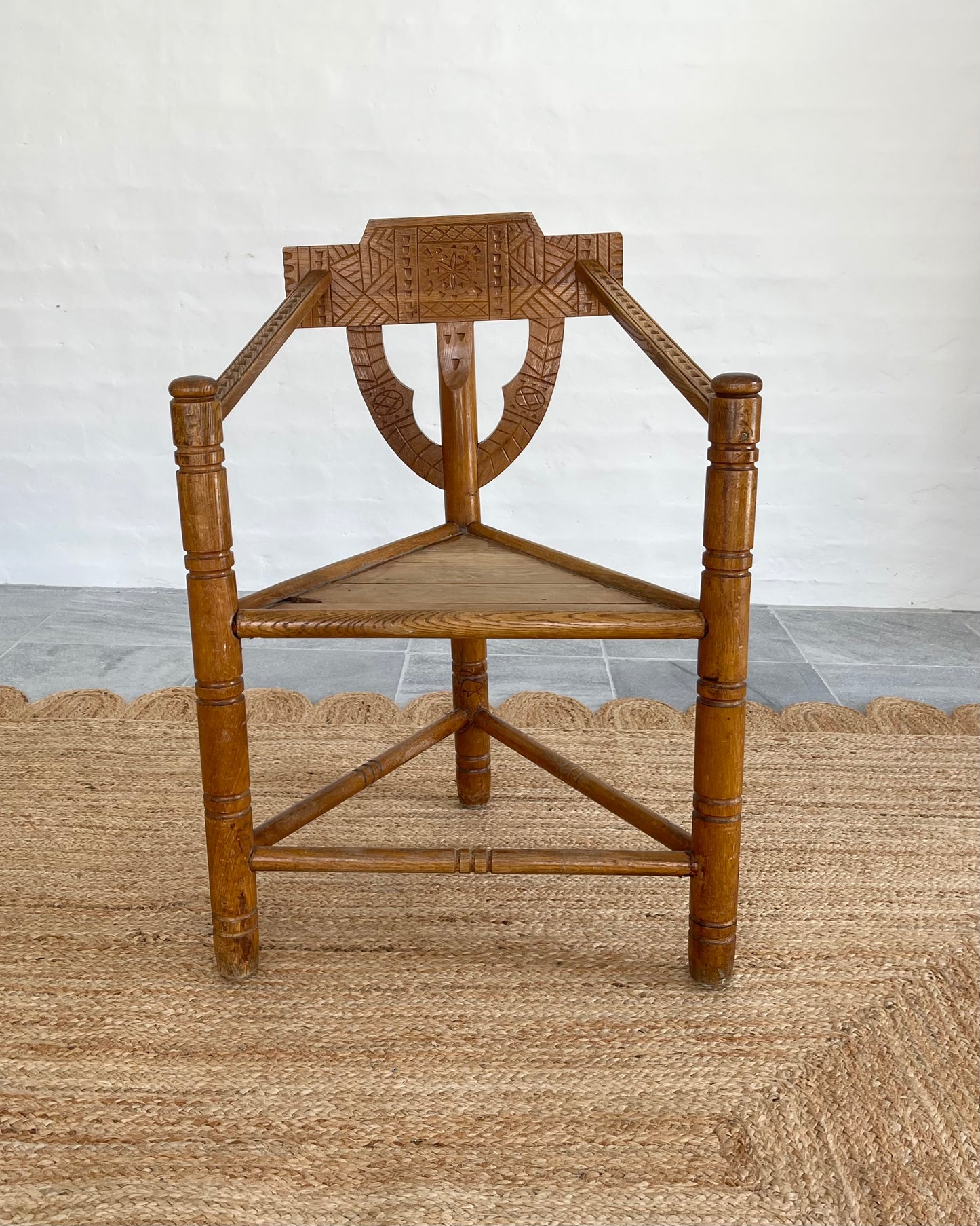 1950s Swedish Carved Oak Chair