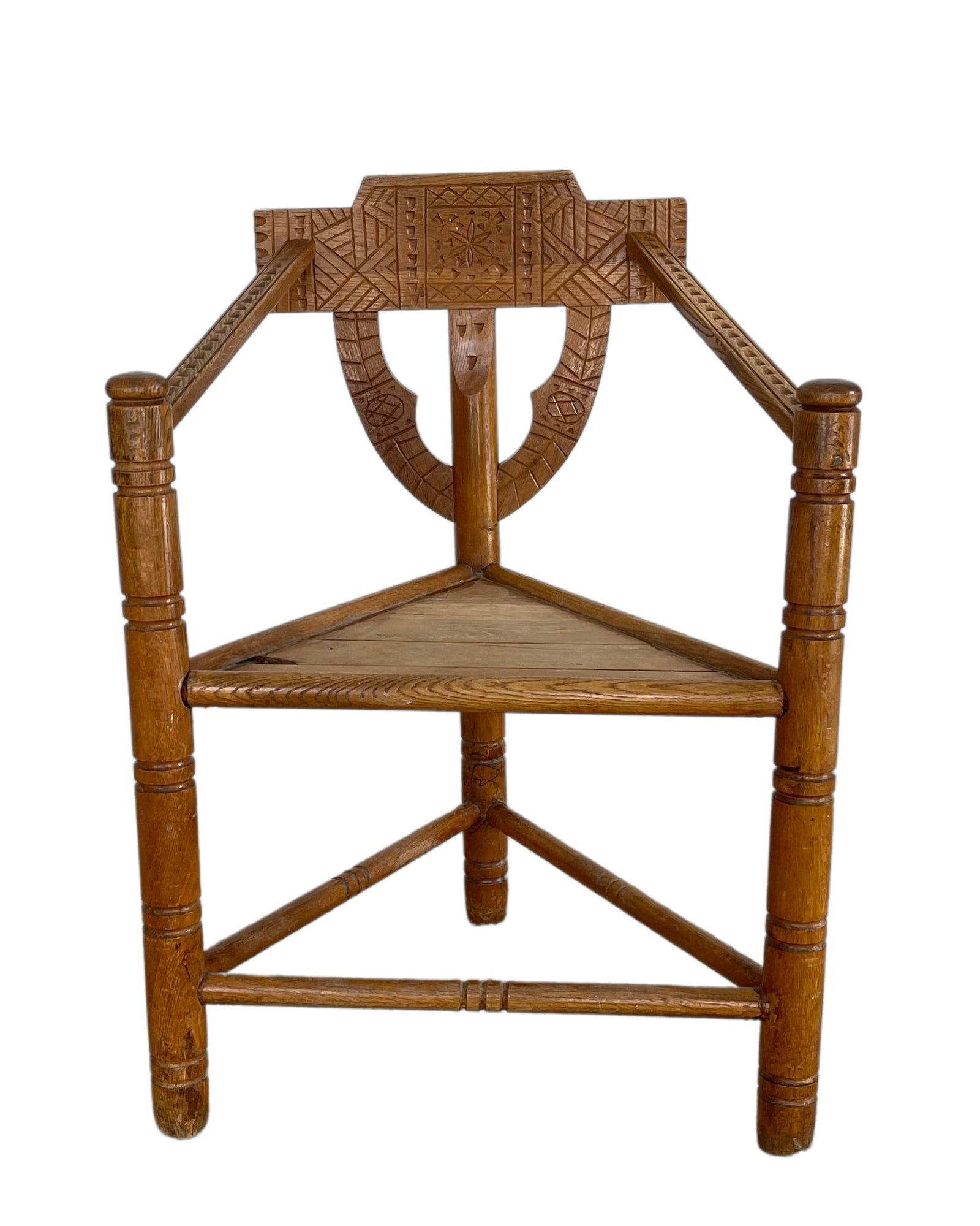 1950s Swedish Carved Oak Chair