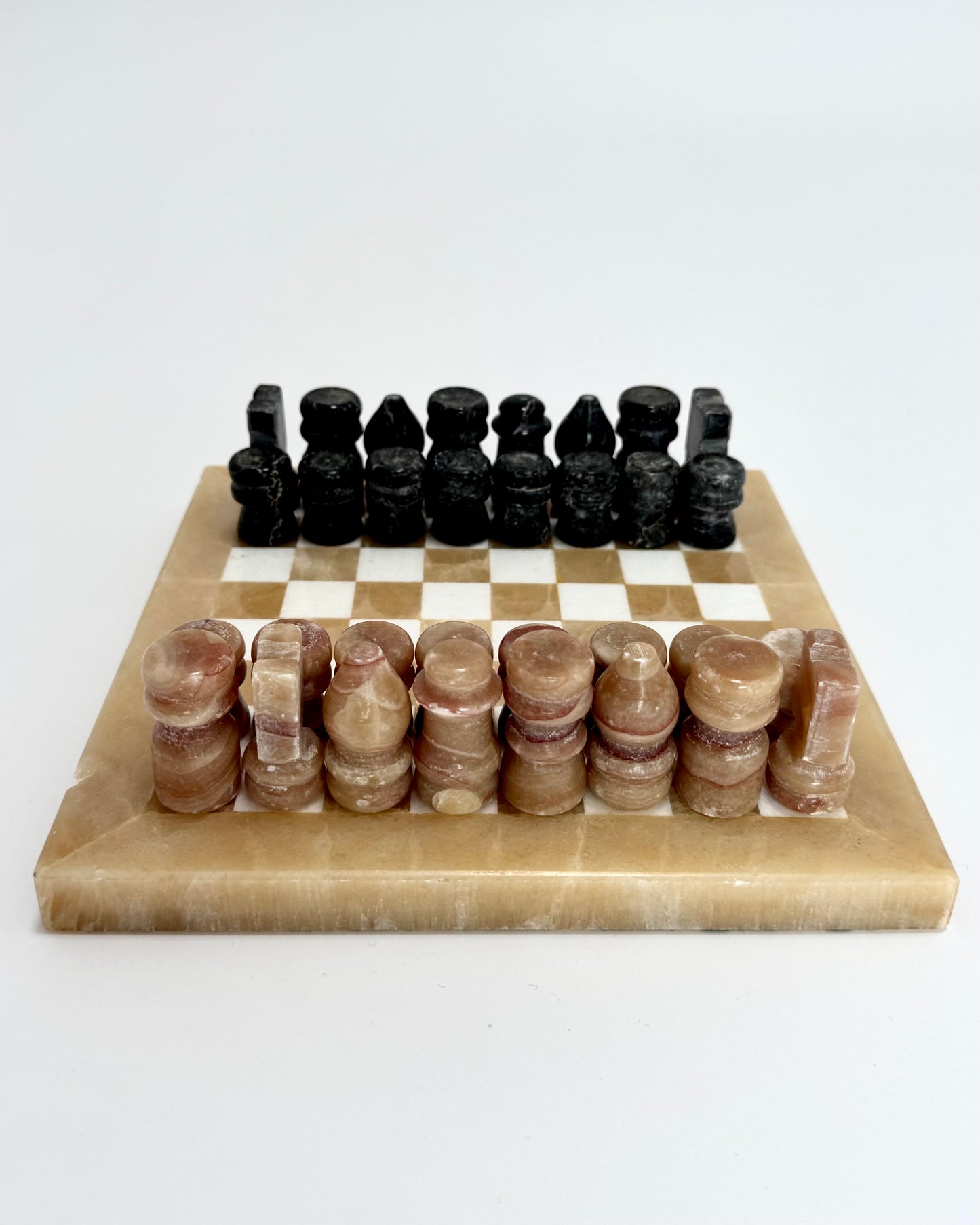 Vintage Marble & Onyx Chess Set