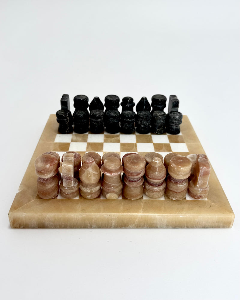 Vintage Marble & Onyx Chess Set