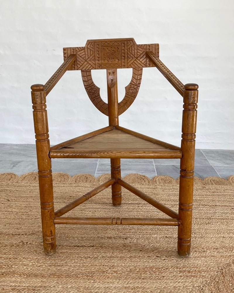 1950s Swedish Carved Oak Chair