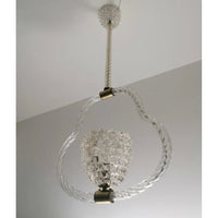 1930s Murano Ecrole Barovier Rostrato Pendant