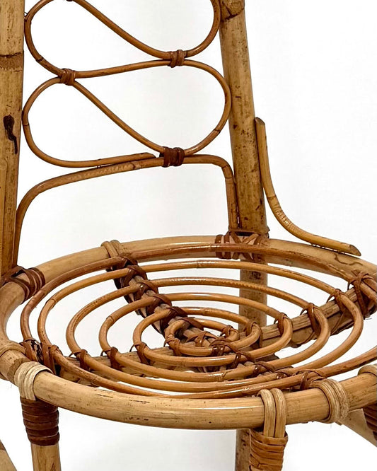 Italian High-Back Rattan Chair (circa 1960s)