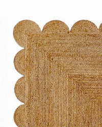 Natural Jute Scalloped Runner Rug (2x10)