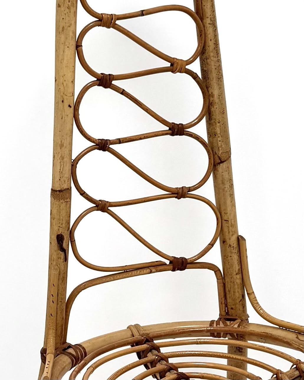 Italian High-Back Rattan Chair (circa 1960s)
